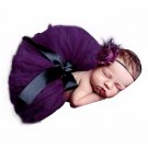 Baby Purple Fluffy Tutu & Headband Photography Set