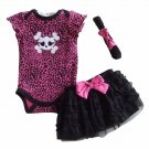 Cute Polkadot Baby Romper, Tutu & Headband Set