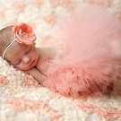 Newborn Orange Fluffy Tutu & Headband Photography Set