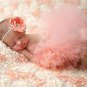 Newborn Orange Fluffy Tutu & Headband Photography Set