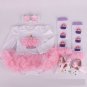 Fancy Baby Girl Autumn/Birthday Outfit, 4 Pcs/set