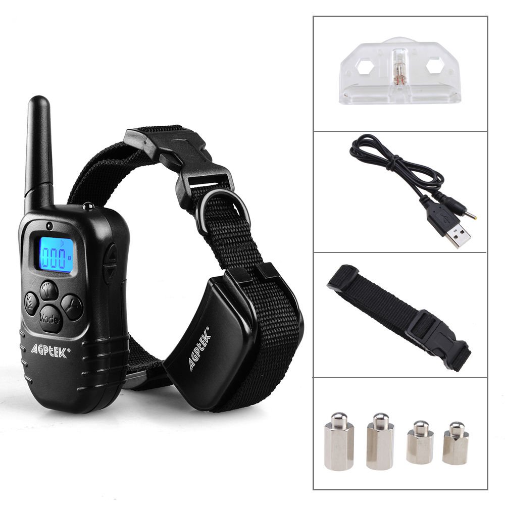 300 Yard Rechargeable LCD 100LV Level Shock Vibra Remote Pet Dog Training Collar