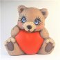 Hand Painted Ceramic Heart Belly Teddy Bears