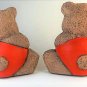 Hand Painted Ceramic Heart Belly Teddy Bears