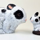 Hand Painted Spotted Ceramic Bunnies Rabbits