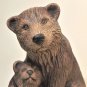 Hand Painted Ceramic Brown Bear with Cub Figurine