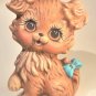 Hand Painted Ceramic Brown Dog Figurine Puppy Handmade