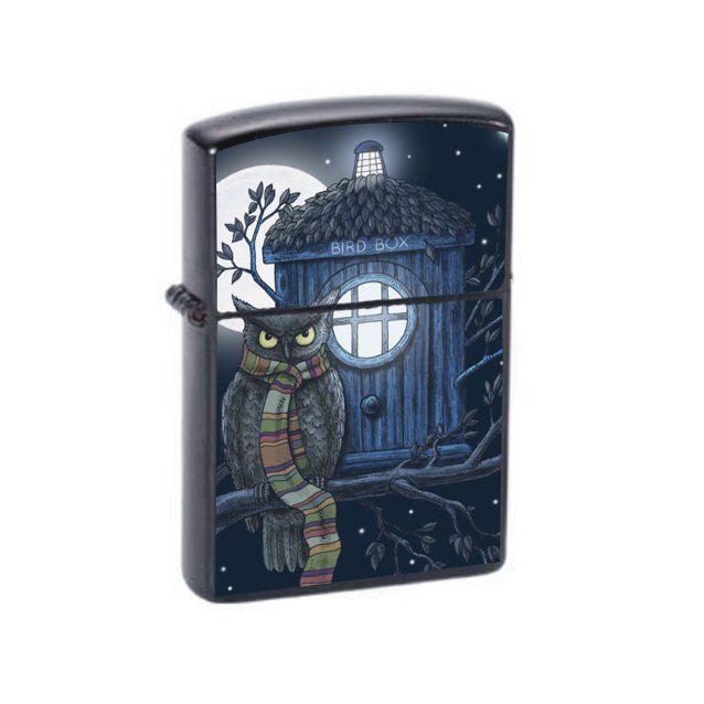 Dr Hoot Dr Who Owl - Oil Windproof Flip Top Lighters Briquet Encendedor