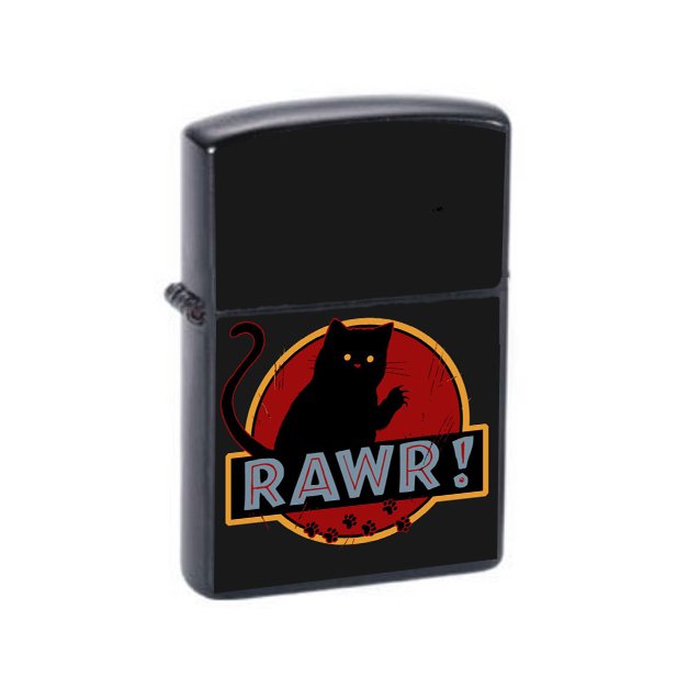 Jurassic Park Cat - Oil Windproof Flip Top Lighters Briquet Encendedor