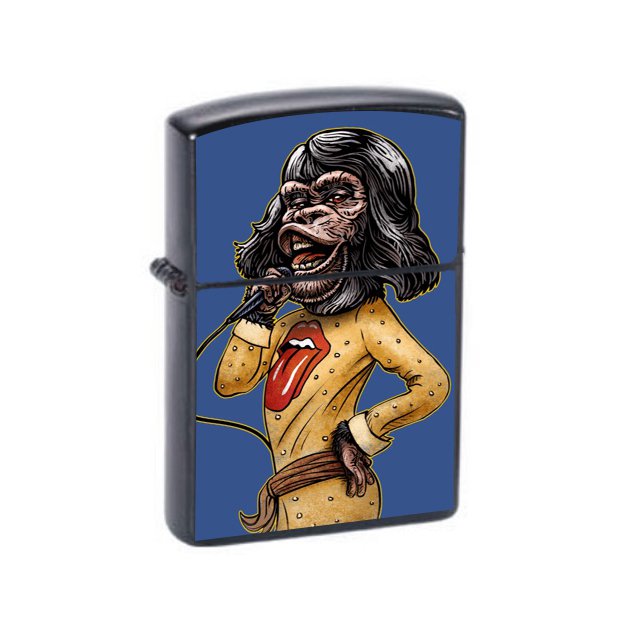 Monkey Mick Jagger 1 - Oil Windproof Flip Top Lighters Briquet Encendedor