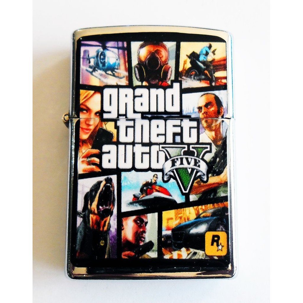GTA V - Oil Windproof Flip Top Black Lighters Briquet Encendedor