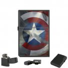 Captain America Marvel Steven Steve Rogers - Oil Windproof Flip Top Black Lighters