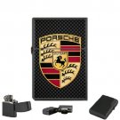 Porsche Fiber - Oil Windproof Flip Top Black Lighters Briquet Encendedor