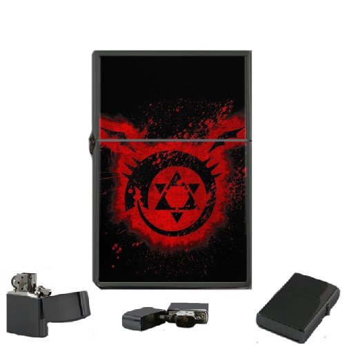 Full Metal Alchemist - Oil Windproof Flip Top Black Lighters Briquet Encendedor