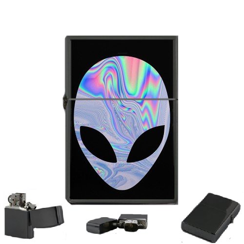 Alien - Oil Windproof Flip Top Black Lighters Briquet Encendedor