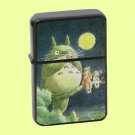 Totoro Under The Moon Japanese Anime - Oil Windproof Flip Top Black Lighters Briquet Encendedor E9