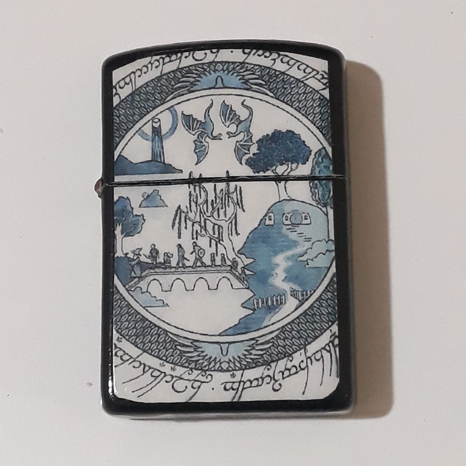 Fellowship Lord of The Rings Oil Windproof Flip Top Black Free Shipping 1