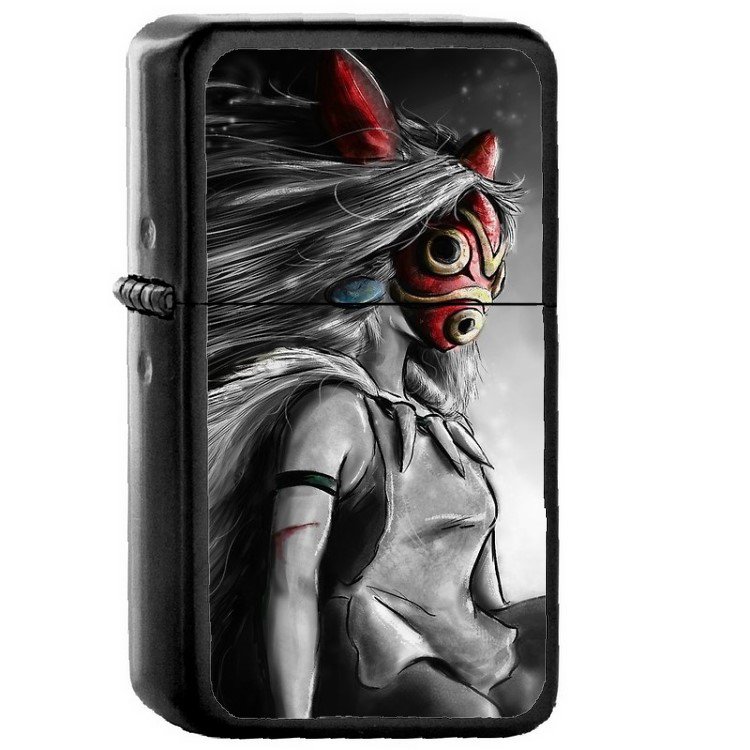 Mononoke Wolf Anime - Oil Windproof Flip Top Black Lighters Briquet Encendedor 17