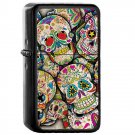 6 Sugar Skull Mexico Mexican - Oil Windproof Flip Top Black Lighters Briquet Encendedor 2
