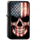 American Flag Skull - Oil Windproof Flip Top Black Lighters Briquet Encendedor 2