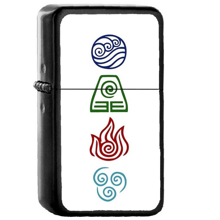 Avatar Four Element - Oil Windproof Flip Top Black Lighters Briquet Encendedor 2