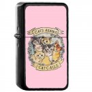 Cats- Oil Windproof Flip Top Black Lighters Briquet Encendedor 2