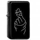 Cute Heart Black - Oil Windproof Flip Top Black Lighters Briquet Encendedor 2