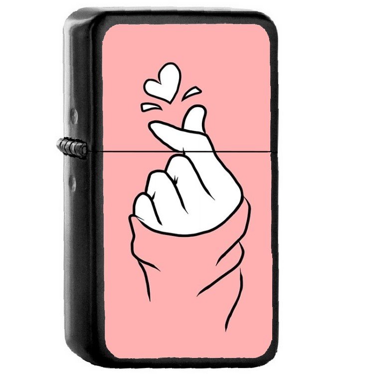Cute Heart White - Oil Windproof Flip Top Black Lighters Briquet Encendedor 2