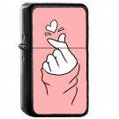 Cute Heart White - Oil Windproof Flip Top Black Lighters Briquet Encendedor 2