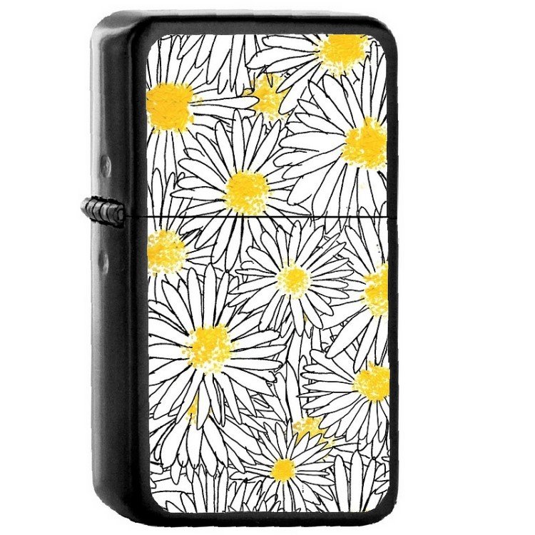 Daisy - Oil Windproof Flip Top Black Lighters Briquet Encendedor 2