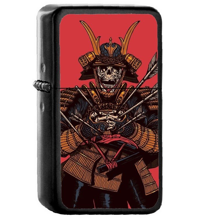 Dead Samurai - Oil Windproof Flip Top Black Lighters Briquet Encendedor 2