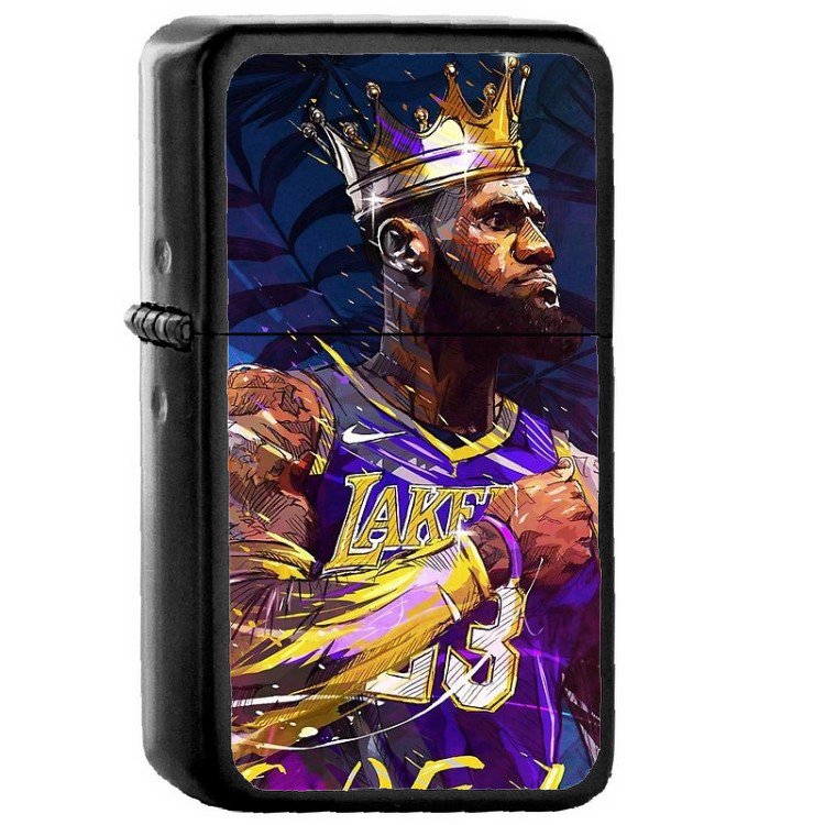 Lebron Lakers - Oil Windproof Flip Top Black Lighters Briquet Encendedor 2