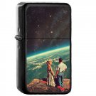 Love World Space Star - Oil Windproof Flip Top Black Lighters Briquet Encendedor 2