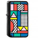 Memphis Color Block - Oil Windproof Flip Top Black Lighters Briquet Encendedor 2