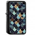 Mystic Mermaid Blue Pattern - Oil Windproof Flip Top Black Lighters Briquet Encendedor 2