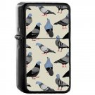 Pigeons - Oil Windproof Flip Top Black Lighters Briquet Encendedor 2