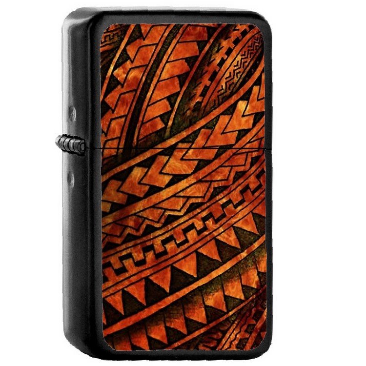Polynesian Mix - Oil Windproof Flip Top Black Lighters Briquet Encendedor 2