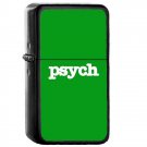 Psych Green - Oil Windproof Flip Top Black Lighters Briquet Encendedor 2