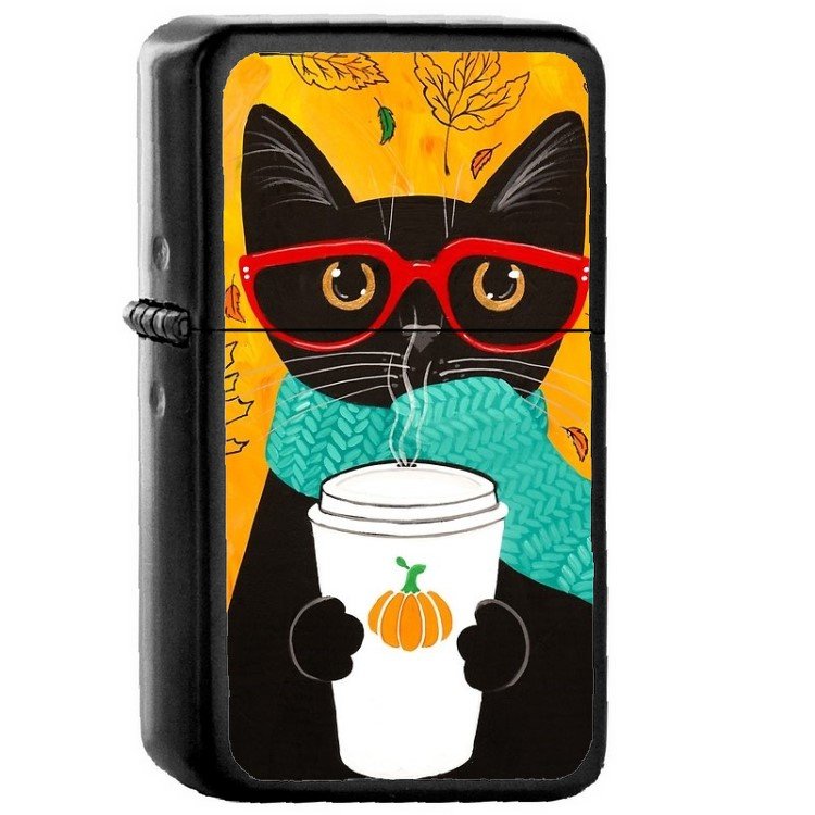 Pumpkin - Oil Windproof Flip Top Black Lighters Briquet Encendedor 2