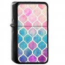 Rainbow Pastel Watercolor - Oil Windproof Flip Top Black Lighters Briquet Encendedor 2