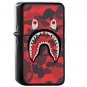 Red Bape Shark - Oil Windproof Flip Top Black Lighters Briquet Encendedor 2