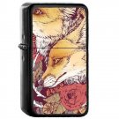 Red Fox Bloom - Oil Windproof Flip Top Black Lighters Briquet Encendedor 2