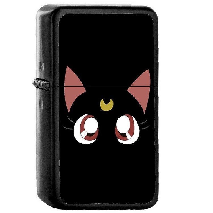 Sailormoon Luna - Oil Windproof Flip Top Black Lighters Briquet Encendedor 2