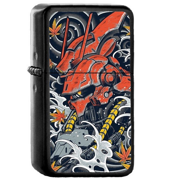 Sazabi - Oil Windproof Flip Top Black Lighters Briquet Encendedor 2