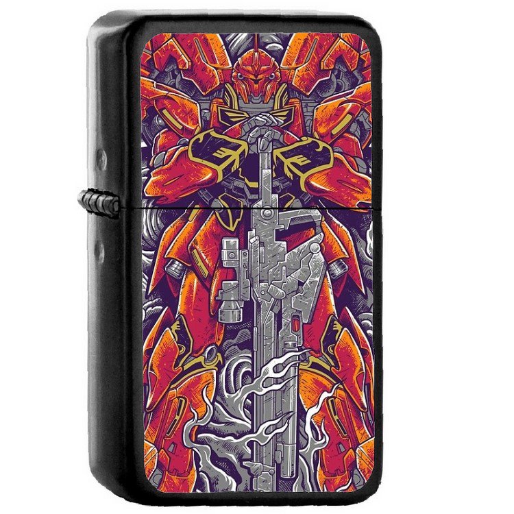 Sinanju - Oil Windproof Flip Top Black Lighters Briquet Encendedor 2