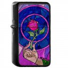 Single Rose - Oil Windproof Flip Top Black Lighters Briquet Encendedor 2