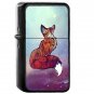 Space Fox - Oil Windproof Flip Top Black Lighters Briquet Encendedor 2