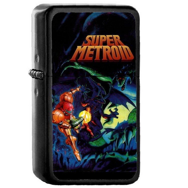 Super Metroid - Oil Windproof Flip Top Black Lighters Briquet Encendedor 2