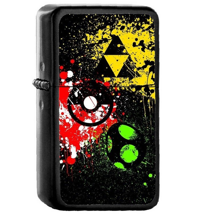 Super Smash Paint Bros. - Oil Windproof Flip Top Black Lighters Briquet Encendedor 2