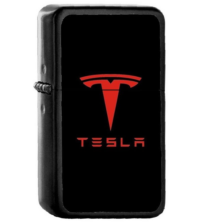 Tesla Car Vehicle Logo Black Red - Oil Windproof Flip Top Black Lighters Briquet Encendedor 2